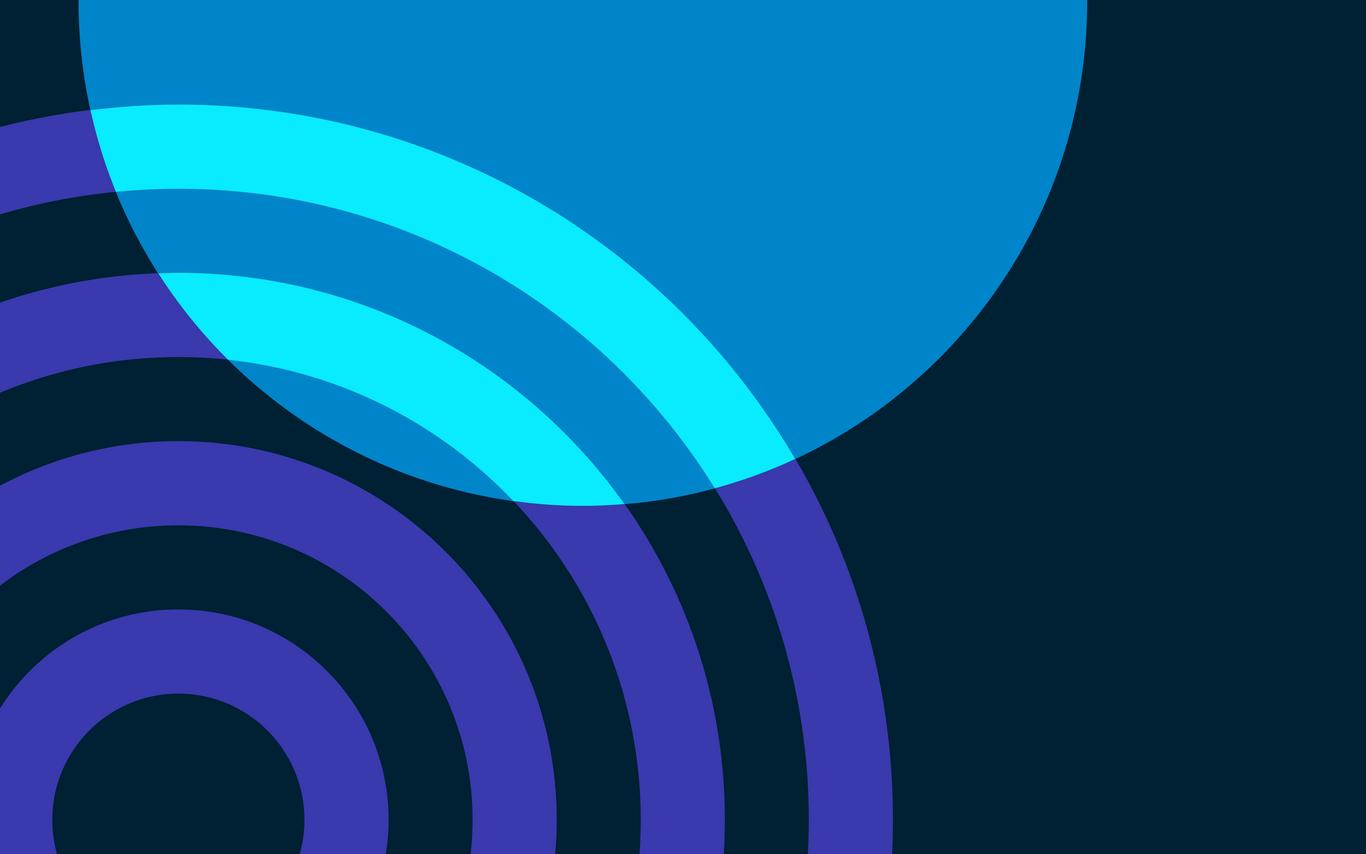 Blue and purple circle and ripple pattern over dark blue